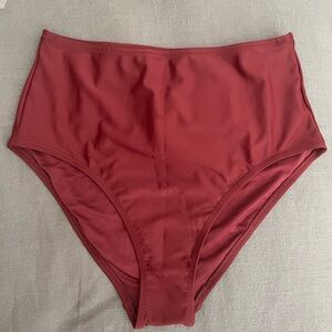 Old Navy High Waisted Burgundy Swimsuit Bottom